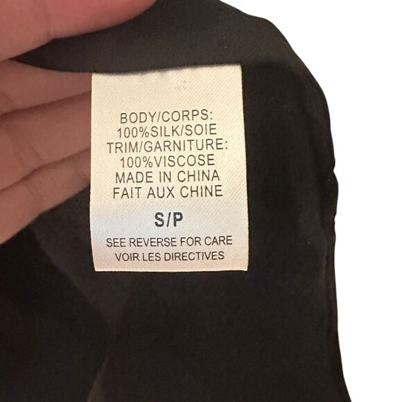 CAMI NYC 100% Silk Black Camisole Tank with Tassels Size S - Picture 7 of 8